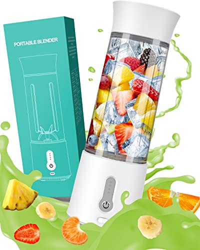 Portable Mixer For Smoothies And Shakes, Usb Rechargeable With 6 Stainless Steel Blades, Mini Mixer With One Touch Operation, Made Of Bpa Free Ma