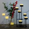 24 PCS LED Flameless Flickering Tea Lights Votive Candle Battery Operated/Electric Flicker LED Tealight Bulk Fake Candles for Halloween Christmas