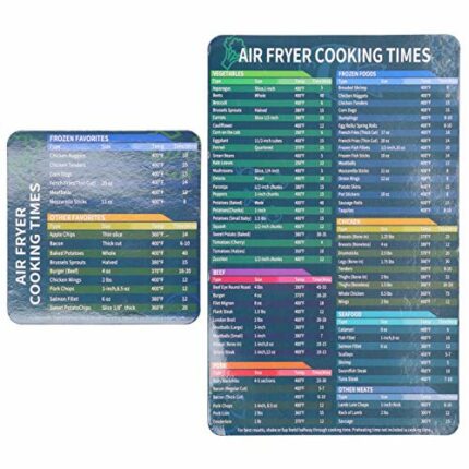 Air Fryer Magnetic Cheat Sheet Set, Airfryer Accessory Magnet Sheet Quick Reference Guide Air Fryer Accessories Cook Times for Cooking and Frying