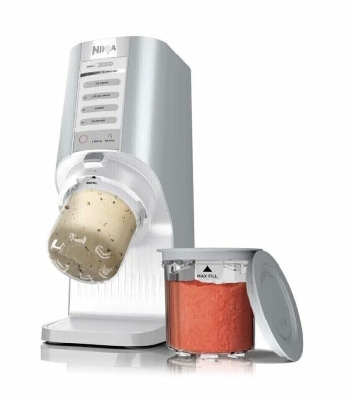 Ninja NC100 CREAMi Breeze 5-in-1 Ice Cream & Frozen Treat Maker, for Ice Cream, Gelato, Sorbet, Milkshakes, Smoothie Bowls & More, 5 One-Touch Pr