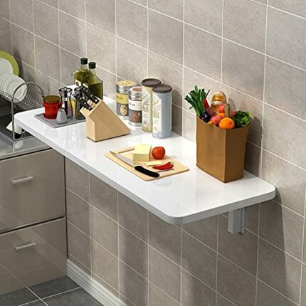 Wall-mounted Folding Table For Kitchen, Computer Workstations for Home Office Work, Foldable Wall Table, Floating Laptop Desk Fold-Down PC Table