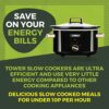 Tower T16018RG 3.5 Litre Stainless Steel Slow Cooker with 3 Heat Settings and Keep Warm Function, 210W, Black and Rose Gold