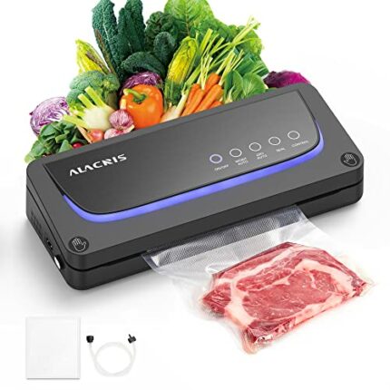 ALACRIS Vacuum Sealer, 8 in 1 Food Vacuum Sealer Machine with Full Starter Kit, Built-in Cutter & Roll Bag Storage, Fully Automatic Vacuum Packer