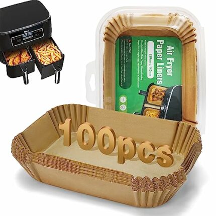Air Fryer Liners for Ninja Dual,Air Fryer Accessories, Disposable Square Air Fryers Parchment Paper Liners, Ninja AF400UK, AF300UK Compatibility,