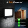 100W Security Lights Outdoor Motion Sensor, 10000LM PIR LED Floodlights 6500K Cold White IP66 Waterproof Outside Lights with Sensor Black Shell,