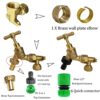 YAAVAAW Outdoor Tap Kit Garden Tap Hose Union Bib Tap 1/2inch BSP with Brass Wall Plate Fixture,Garden Outside Tap Hose Fitting Set,Brass Water B