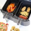 2PCS Silicone Air Fryer Liners for Ninjas Dual Air Fryer, Double Silicone Pot for Ninja Dual Air Fryer Reusable Silicone Air Fryer Liner Air Frye