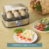 Tiastar Rapid Egg Boiler, 400W Compact Egg Cooker Multi-Functional, 6-Eggs Easy to Peel, Soft, Medium, Hard Boiled, Poacher, Omelet Maker, Steame