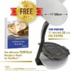 10 Inch Cast Iron Tortilla Press by StarBlue with 100 Pieces Oil Paper and Recipes e-book - Tool to make Indian style Chapati, Tortilla, Roti