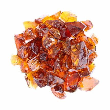 AZ Patio Heaters Fire Pit Fire Glass in Amber, 10 Pounds