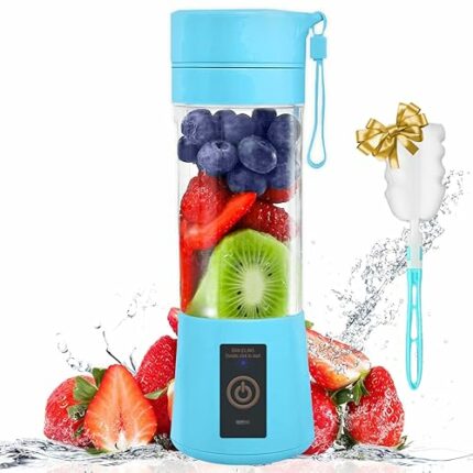 Portable Blender, Mini Blender for Smoothies and Shakes, 13oz Smoothie Blender, Juicer Blender Mixer with 6 Blades, Small Blender USB Rechargeabl