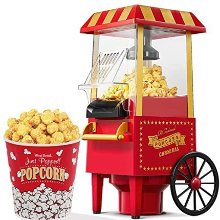 Popcorn Maker 1200W, Home Hot Air Popcorn Machine, Healthy & Fat-Free, Easy to Clean & Use, Best Theater Popcorn Popper for Movie Night,Parties,