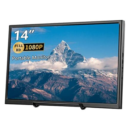 Portable Monitor, ZFTVNIE 14 Inch Small HDMI Monitor IPS Full HD 1920x1080 Mini LED Monitor for Computer PS4 Xbox Raspberry Pi, 60Hz, Wall Mounta