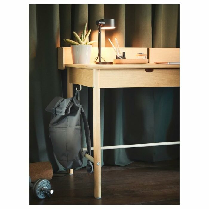 RIDSPÖ/BJÖRKBERGET Desk and chair, oak beige, durable and easy to care for. Desks for home. Desks & computer desks. Tables & desks. Furniture.