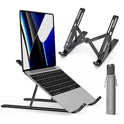 Adjustable Laptop Stand,Laptop Holder for Desk, Portable Aluminum Laptop Riser, Foldable Ventilated Cooling Notebook Stand for MacBook Pro/Air, H