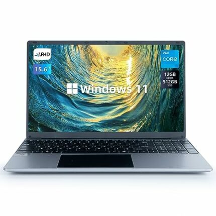 ANMESC 15.6'' Laptop 12GB DDR4 512GB SSD, Intel Celeron N5095 Quad-Core Processor Windows 11 up to 2.9Ghz, 1080P Screen Laptop Computer with Long