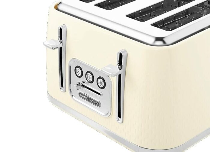 Morphy Richards Verve Cream 4 Slice Toaster - Plastic - 4 Slot - Illuminated Buttons - 243011