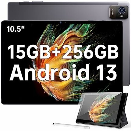 OUKITEL OKT3 Android 13 Tablet, 10.51 inch tablet, 15(8+7) GB + 256GB (TF 2TB), 8250mAh,18W, 16MP+8MP Camera, 4 Stereo Speakers, 1920x1200 FHD+,