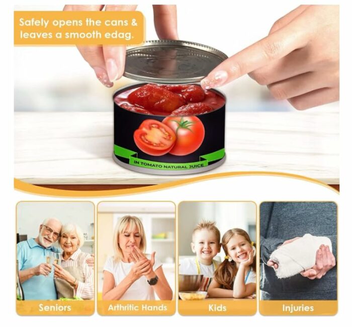 Electric Can Opener Automatic One Touch Switch Cordless Easy Tin Opener Battery Hands-Free Safe Tin Openers UK for Kitchen Arthritis and Seniors