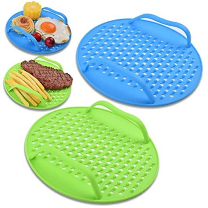 Air Fryer Liners Reusable, 7inch Silicone Air Fryer Liner with Handle, Round Silicon Air Fry Liner,Non-Stick Air Fryer Silicone Liners Mats,Heat