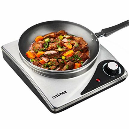 CUSIMAX Hot Plate for Electric Cooking Portable Single Hob, Cooktop Table Top Hob with Cast Iron Hob Rings Electric Burner with Temperature Contr