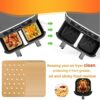 100Pcs air fryer parchment paper,Air Fryer Paper Liners, for Ninja Foodi Dual Air Fryer, Air Fryer Paper Liners, Air Fryer Disposable Paper Liner