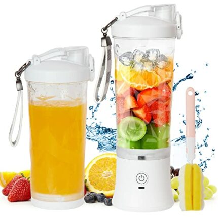Suewow 2023 New Portable Blender,with 6 Blades Mini Blender,270 Watt for Shakes and Smoothies Waterproof Blender USB Rechargeable with 20 oz BPA