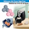2 Pcs Silicone Air Fryer Egg Pan, 3 Hole Pancake Pan Fried Egg Pan Air Fryer Egg Mould Silicone Muffin Pans Non-stick Egg Pan Mini Pie Crusts Cup