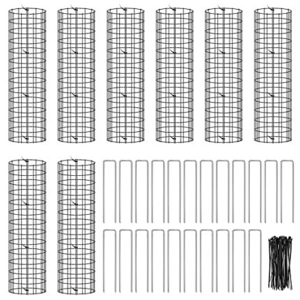 8 Pcs Tree Trunk Protector from Deer Tree Protectors with 48 Ties and 20 Metal Nails Metal Tree Wraps to Protect Bark Mesh Tree Guards Tree Trunk