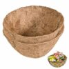 2 Pcs Hanging Basket Liner 14 Inch Outdoor Planter Liners Round Coco Fiber Liner Pre-Formed Replacement Basket Shaped Liner Natural Coconut Fiber