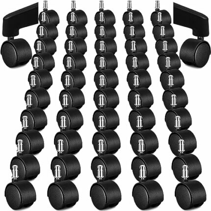 Thyle 50 Pack Office Chair Caster Wheels Furniture Casters for Carpet 2 Inch Chair Casters Replacement Nylon Chair Roller Wheels Heavy Duty Caste