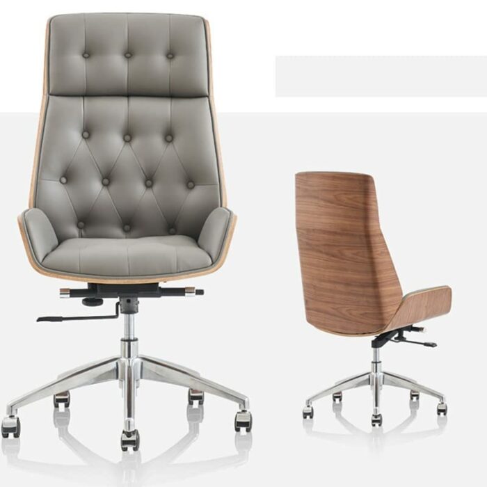 WALNUT Executive Massage Ergonomic Swivel High Back Thick Cushion PU Leather Office Chair