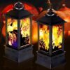 2 PCS Halloween Led Candle Lanterns,Halloween Decorative Candle Lantern LED Pumpkin Lantern for Indoor Outdoor Gardens Party Decoration