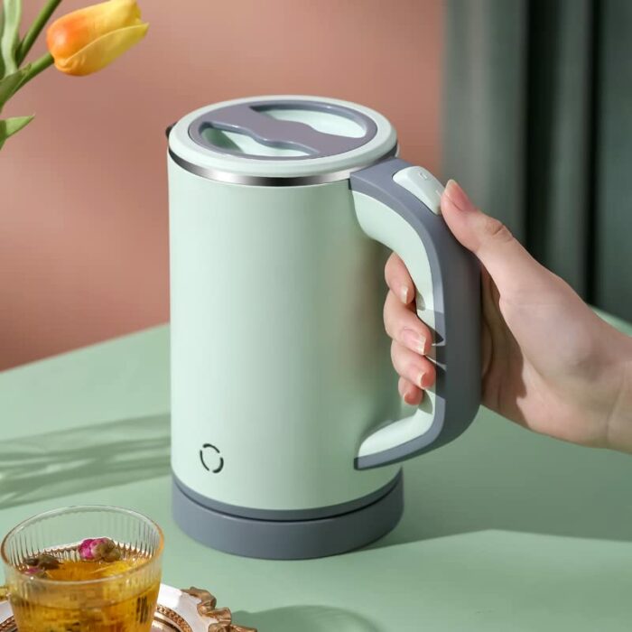 HotTopStar Electric Kettles 600W, 800ml Stainless Steel Kettle, Portable Mini Electric Kettle, Compact Travel Electric Kettles, Auto Shut-Off & B