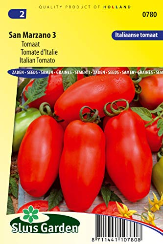 Tomato San Marzano 3 Vegetable Seeds per Gram - A True Italian Tomato, Ideal to Skin and to Make Sun-Dried Tomatoes - 0,2 g - Seeds per Gram: +/-