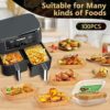 VFMFM Air Fryer Liners, 100PCS Disposable Parchment Paper Liners for Ninja Dual Air Fryer AF300UK AF400UK, Air Fryer Accessories for Ninja, Salte