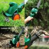 4 in 1 Garden Pruning Tools, Lawn Mower/Hedge Trimmer/Pole Saws/Scarifier, Electric Cordless String Trimmer with Wheel and Telescopic Rod (Size :