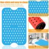 2Pcs Silicone Pot for Ninjas Dual Air Fryer Reusable Non Stick Air Fryer Liner Heat Resistant Air Fryer Basket with 4 Air Fryer Mats Rectangle Ba