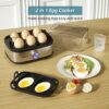 Tiastar Rapid Egg Boiler, 400W Compact Egg Cooker Multi-Functional, 6-Eggs Easy to Peel, Soft, Medium, Hard Boiled, Poacher, Omelet Maker, Steame