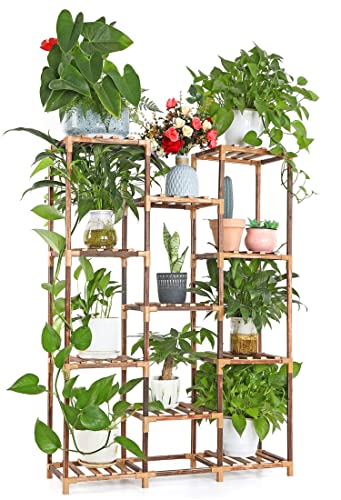 VIEWALL Indoor Plant Stand Wooden Plant Stand Multifunctional Creative Flower Stairs Decoration Plant Shelf for Indoor Outdoor Balcony Living Roo