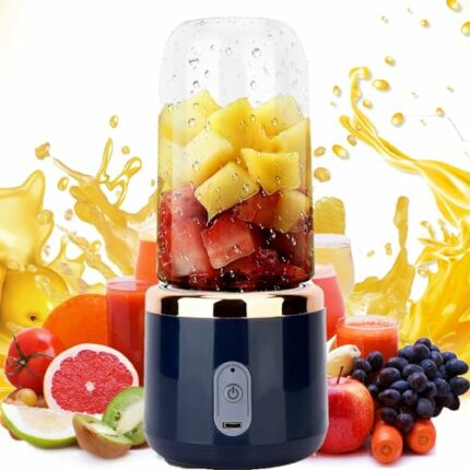 BINGFONE 400ml Portable Blender with 6 Blades Strong Power, 21000 RPM Smoothie Maker Usb Rechargeable, Wireless Mini Blender, Bottle 2 Cups for O