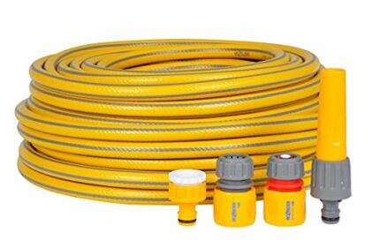 HOZELOCK - Starter Hose Kit ø 12.5mm (1/2") 30m : Versatile, UV-resistant Garden Hose, 4-layer Braided Reinforced Hose, Hard Wearing, Includes Fi