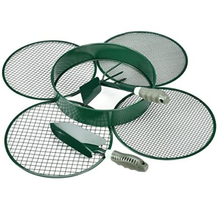 Johgee Garden Sieve Metal, Soil Sieve, Garden Riddle Mesh Sizes 12mm/9mm/6mm/3mm, Gardening Sieve for Soil and Stones Large, Equipped with a Shov