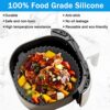 2 Pack Silicone Air Fryer Liner + 2PCS Heat Protective Gloves, 8-inch Air Fryer Liners Reusable Air Fryer Silicone Pot Basket for Ninja Dual Towe