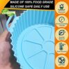 2 Pack Air Fryer Silicone Pot, 8 inch Reusable Air Fryer Silicone Liners Baking Tray, Heat-Resistant Food Grade Silicone Air Fryer Accessory Bask