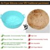 2 Pack Air Fryer Silicone Pot, 8 inch Reusable Air Fryer Silicone Liners Baking Tray, Heat-Resistant Food Grade Silicone Air Fryer Accessory Bask