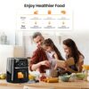SXYCMY Air Fryer, Oil-Free Touch Screen 4.5L Air Fryer with Low Noise, Silicone Liner and Rapid Air Circulation - Dishwasher Safe Parts, Timer &