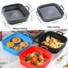 2PC Air Fryer Silicone Pot,Air Fryer Basket Foldable Silicone Liners,Reusable Air Fryer Replacement Basket,Air Fryer Pot 7.9 inch,Ninja Dual Air