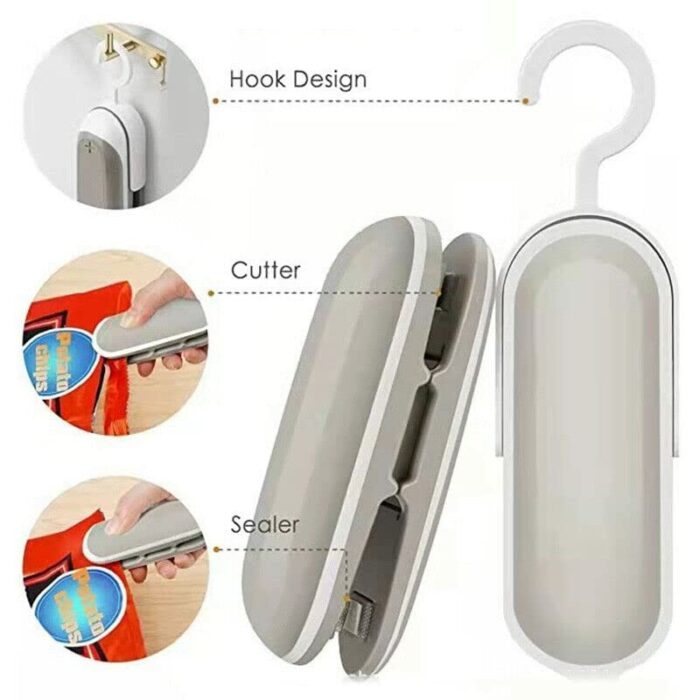 Quality You Like Mini Bag Sealer, Portable Heat Vacuum Sealers Plastic Sealer, 2 in 1 Heat Seal and Cutter Mini Food Sealer For Plastic Bags (Whi
