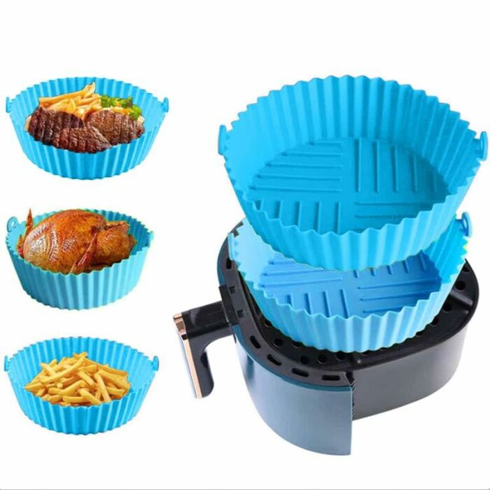 Ani-Safe Air Fryer Silicone Liners Pot For 3 To 5 QT, Air Fryer Silicone Basket Bowl, Replacement Of Flammable Parchment Paper, Reusable Baking T